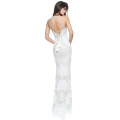 Shining Halter Crystal Beaded Sheath Evening Dress with Spahetti Back